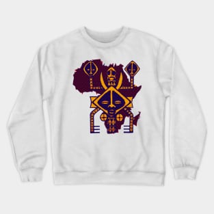 Mother Spirit of Africa Original Artwork Purple Orange Crewneck Sweatshirt